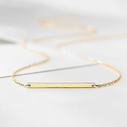 Sera Bar Necklace in gold tone featuring bar pendant, product image 4