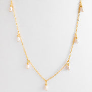 Iris Pearl Chain Necklace in gold tone