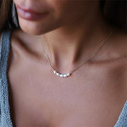 Mira Pearl Station Necklace in gold tone featuring pearl accent, product image 6