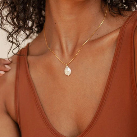 Sera Pearl Necklace in gold tone featuring pearl accent, product image 6