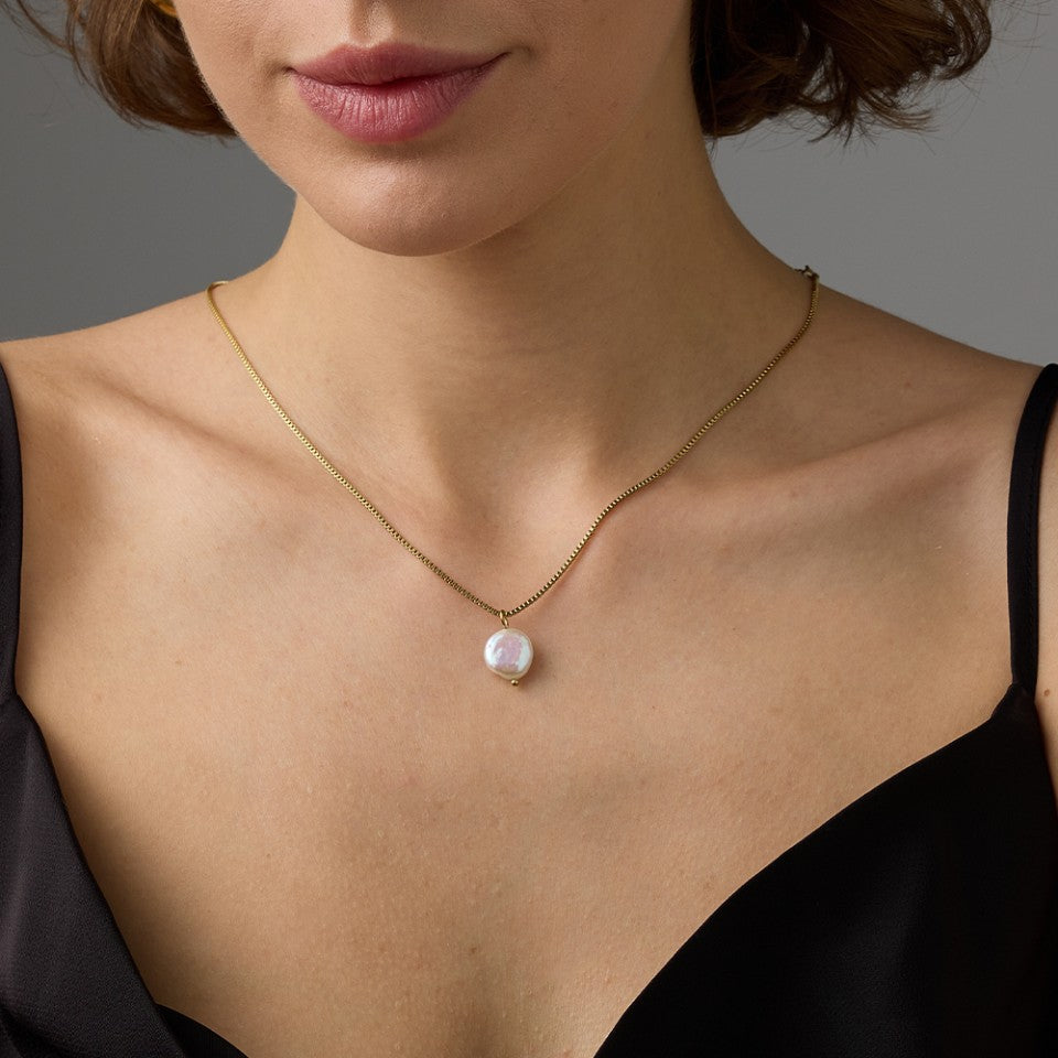 Sera Pearl Necklace in gold tone featuring pearl accent, product image 11