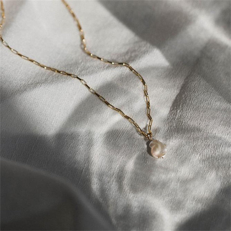 Sera Pearl Necklace in gold tone featuring pearl accent, product image 9