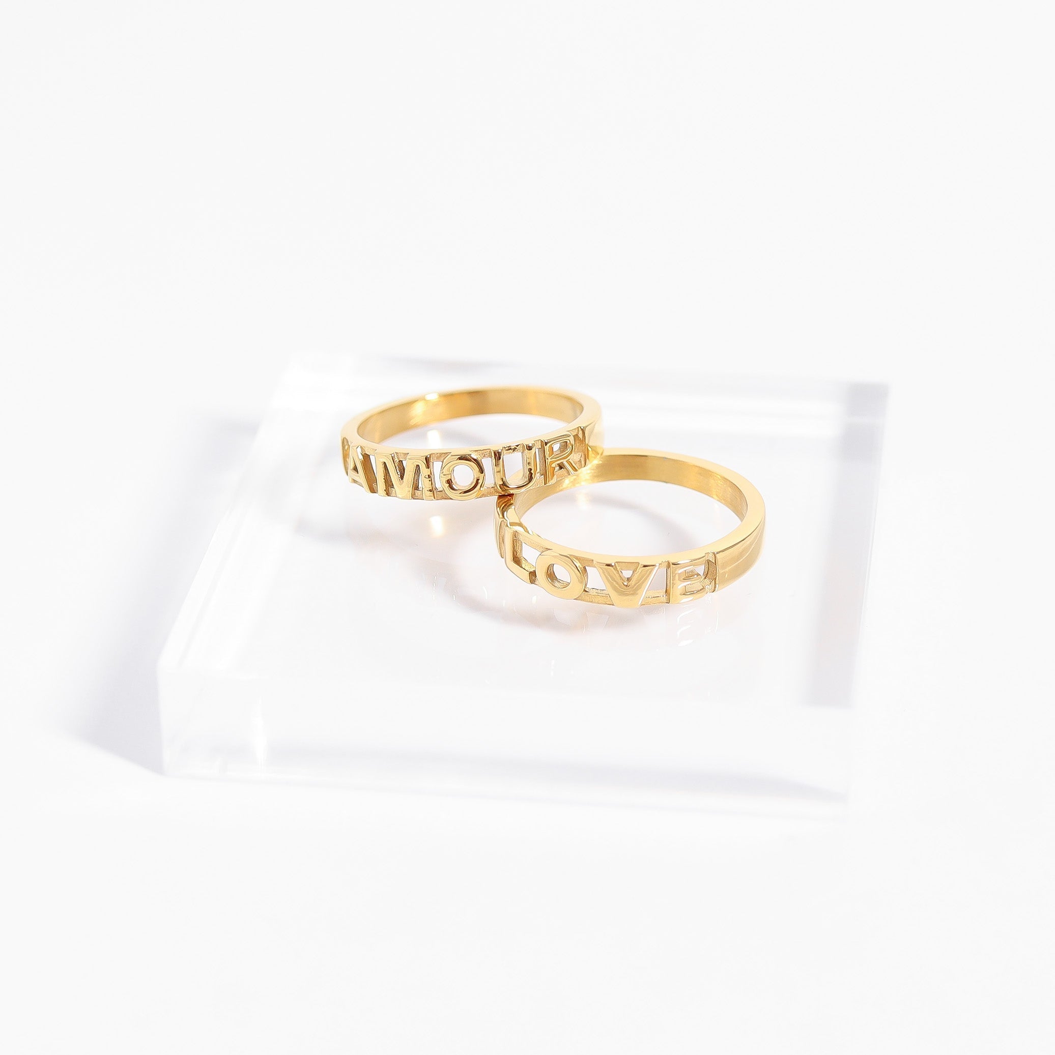 Amour and Love Stacking Rings
