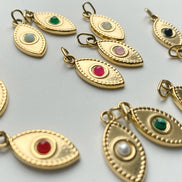 Ayla Eye Charm in gold tone featuring colored accent, product image 11