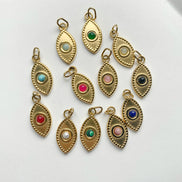 Ayla Eye Charm in gold tone featuring colored accent, product image 12
