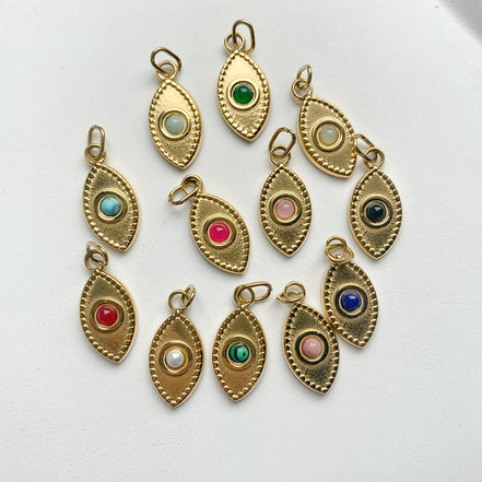 Ayla Eye Charm in gold tone featuring colored accent, product image 12