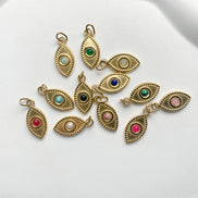Ayla Eye Charm in gold tone featuring colored accent, product image 13
