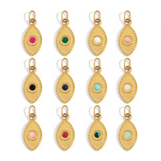 Ayla Eye Charm in gold tone featuring colored accent
