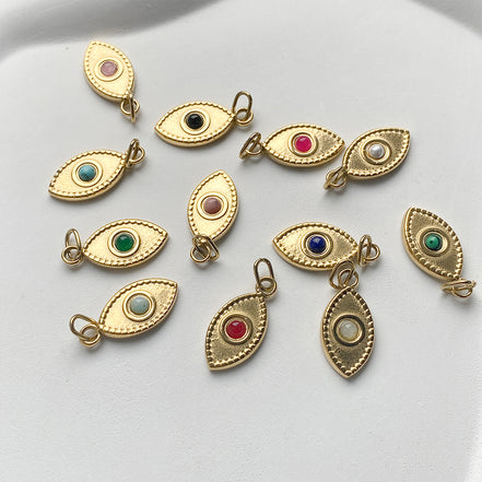 Ayla Eye Charm in gold tone featuring colored accent, product image 8
