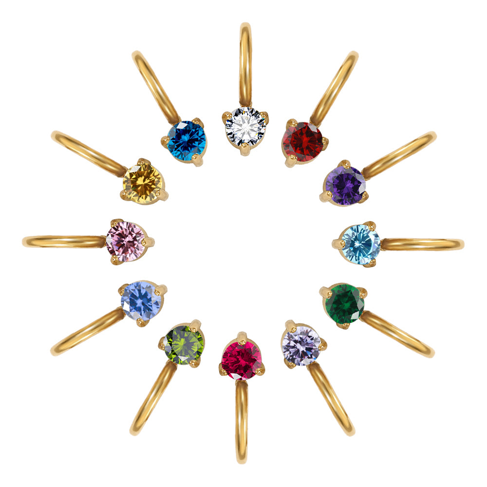 Luna Birthstone Drop in gold tone featuring birth month, product image 16