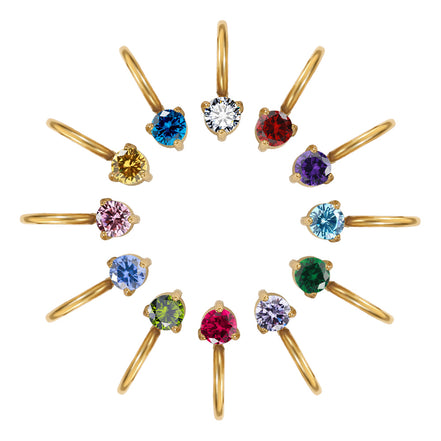Luna Birthstone Drop in gold tone featuring birth month, product image 16