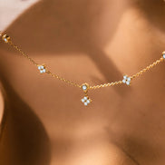 Clover Sparkle Necklace in gold tone, product image 2