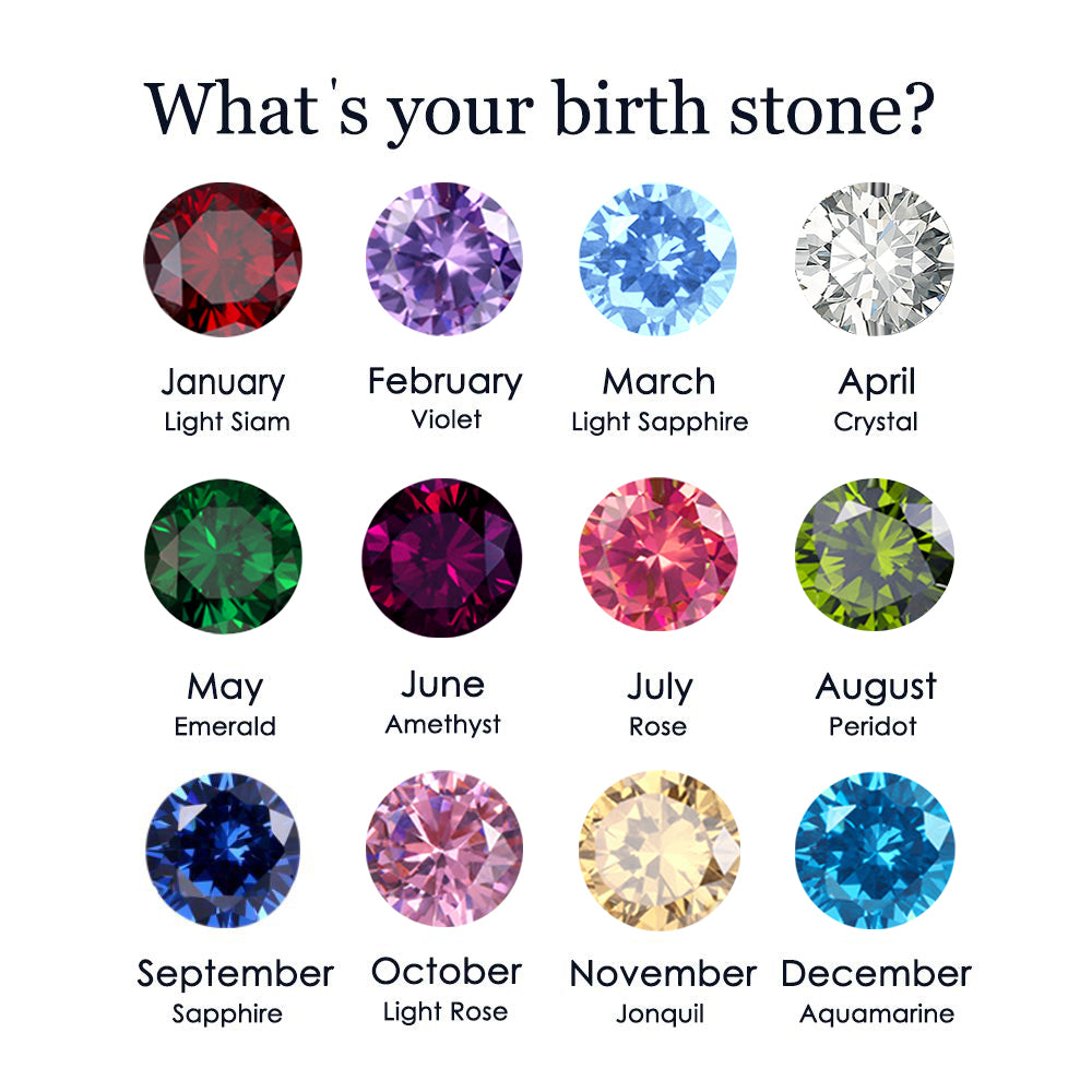 Luna Birthstone Tag in gold tone featuring birth month, product image 2