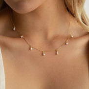 Iris Pearl Chain Necklace in gold tone, product image 3