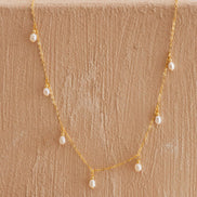 Iris Pearl Chain Necklace in gold tone, product image 4