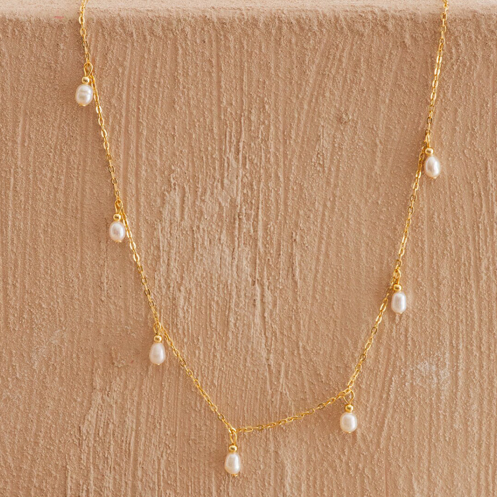Iris Pearl Chain Necklace in gold tone, product image 4