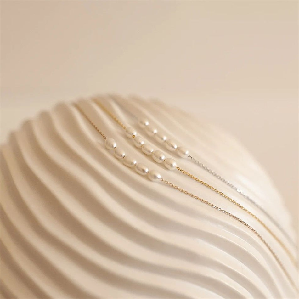 Mira Pearl Station Necklace in gold tone featuring pearl accent, product image 8