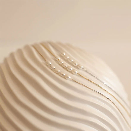 Mira Pearl Station Necklace in gold tone featuring pearl accent, product image 8