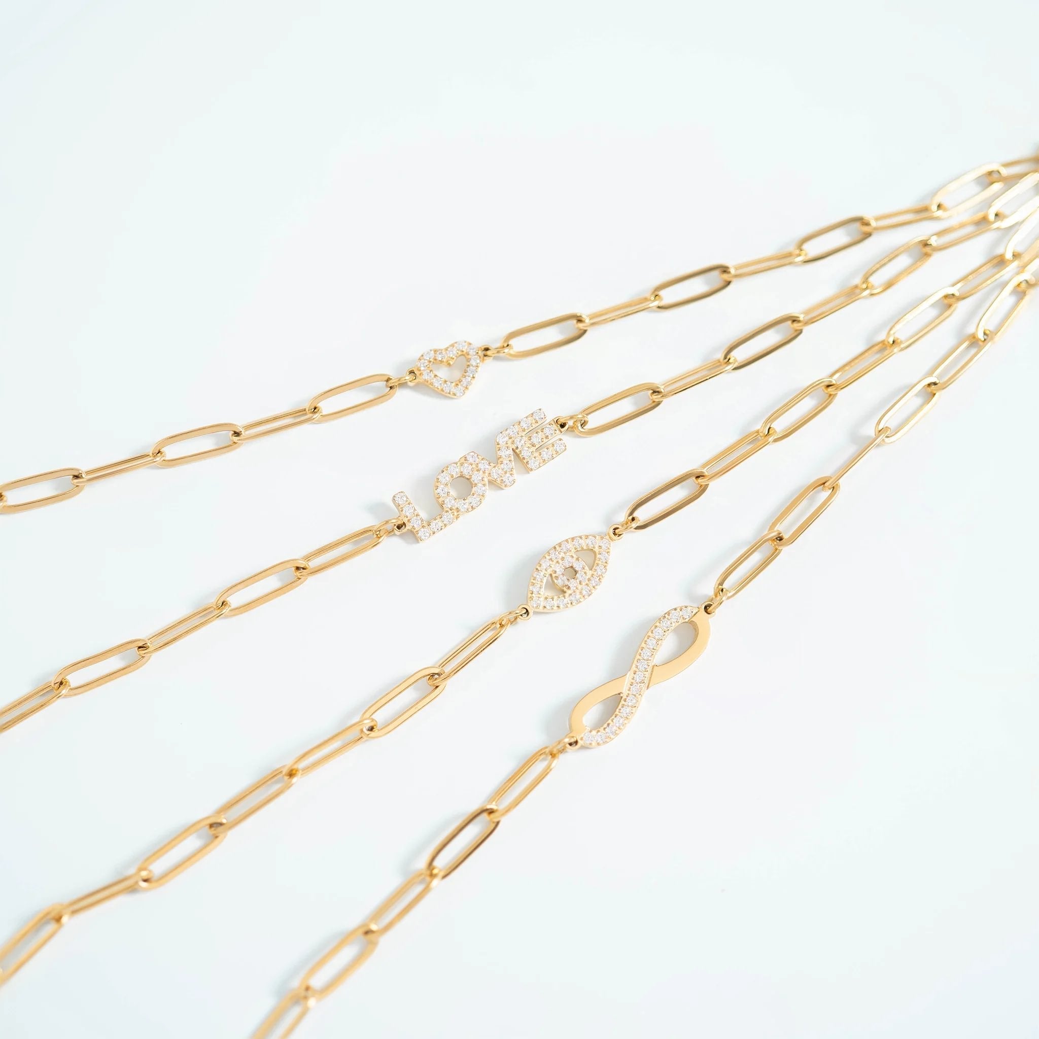 "Love" Paperclip Necklace & Bracelet Set