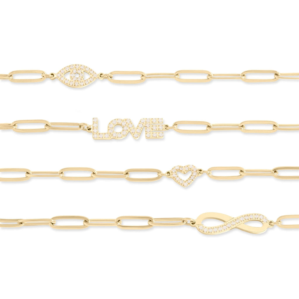 "Love" Paperclip Necklace & Bracelet Set