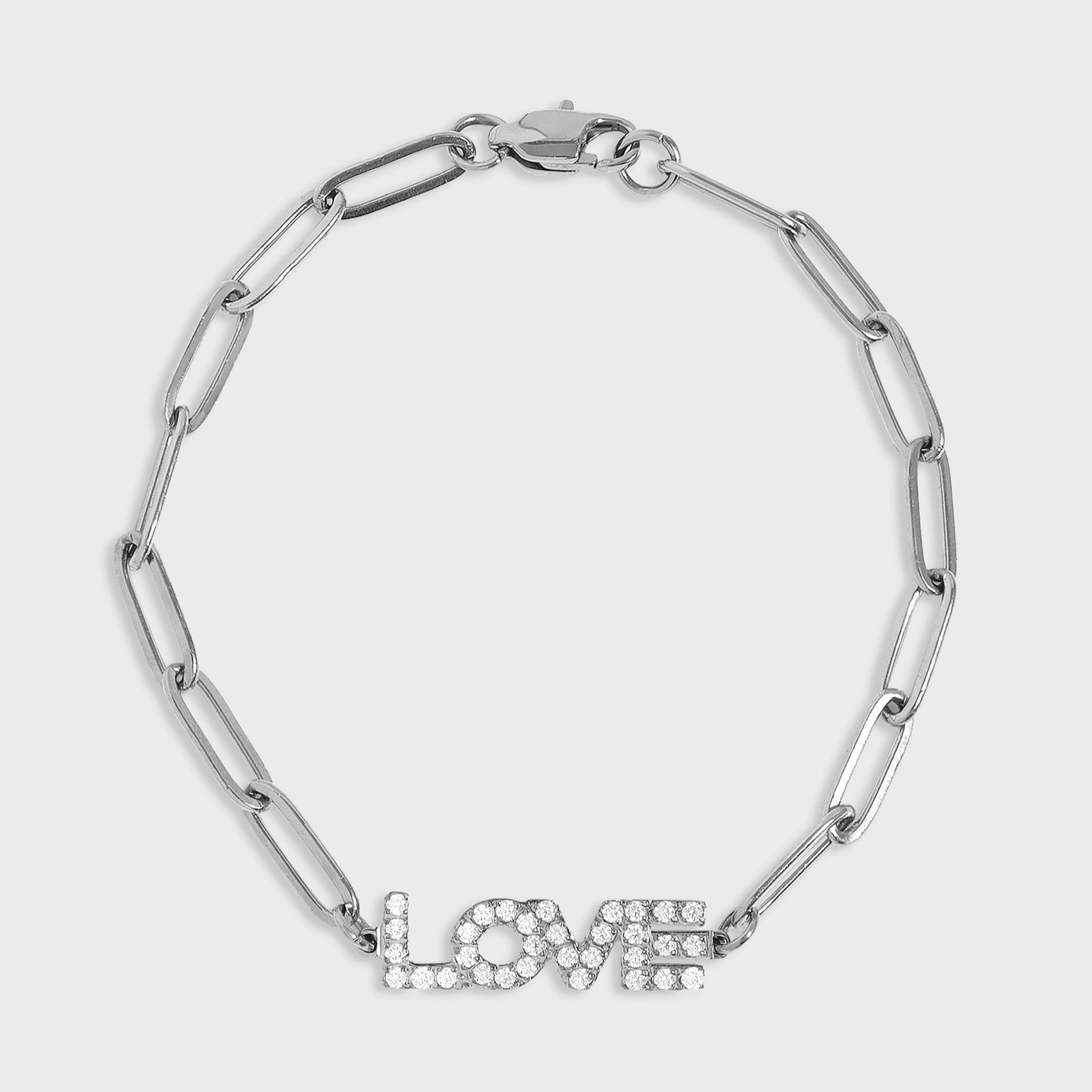 Paperclip "Love" Charm Bracelet