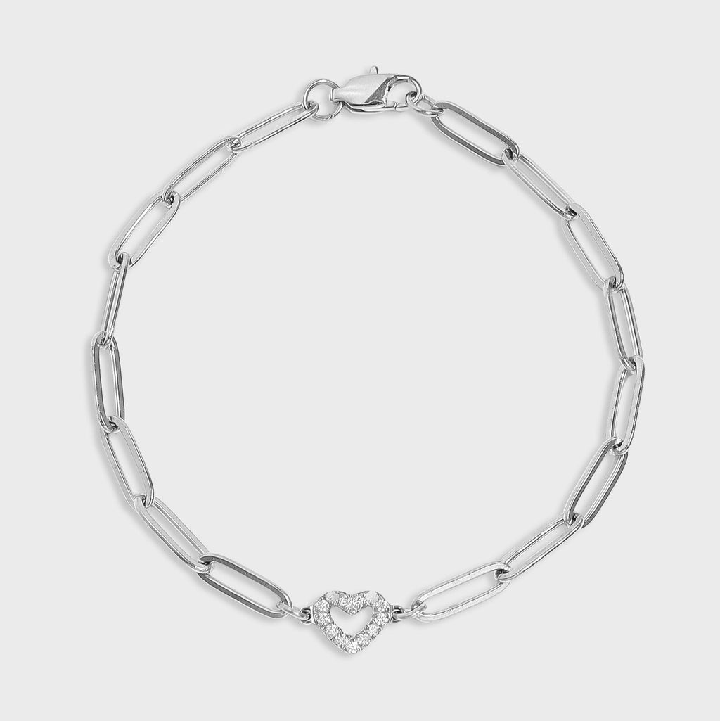 Paperclip Heart Charm Bracelet