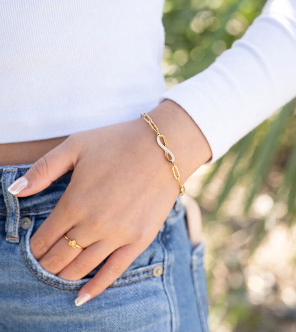 Infinity Paperclip Chain Bracelet