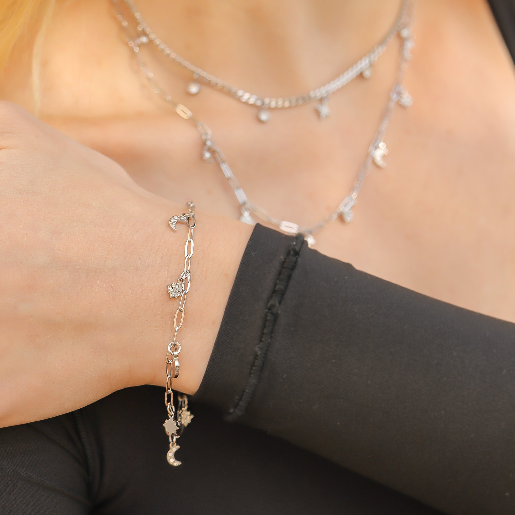 Moon & Star Charm Bracelet