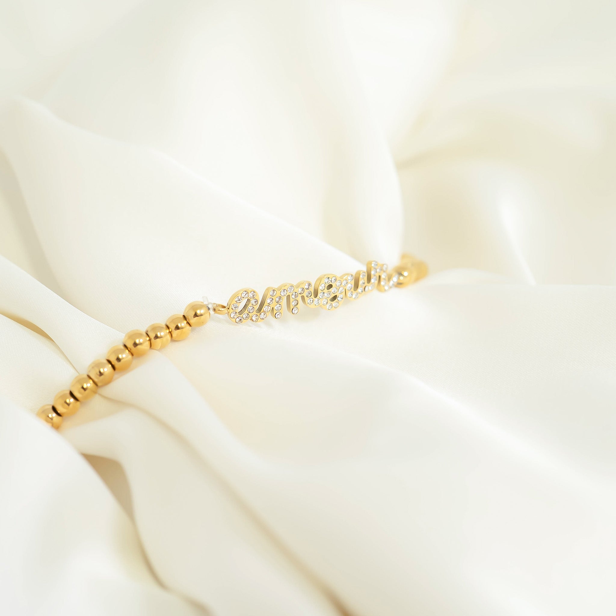 Stackable "Amour" Charm Beaded Bracelet