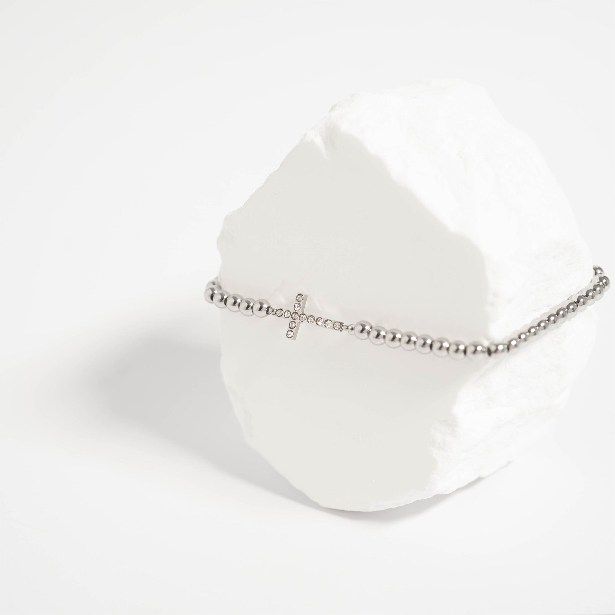 Stackable Cross Charm Beaded Bracelet