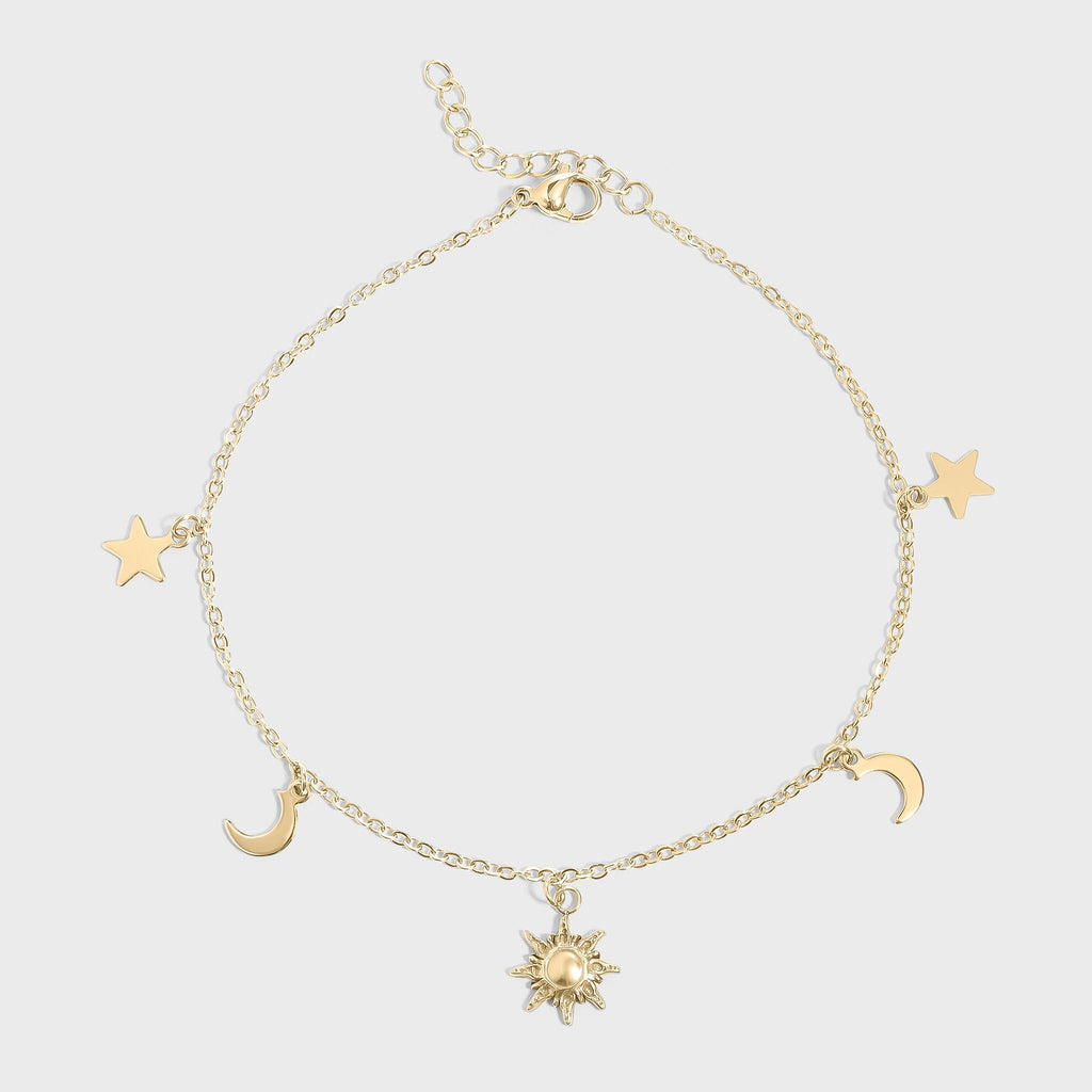 Moon and Star Charms Anklet