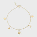 Moon and Star Charms Anklet