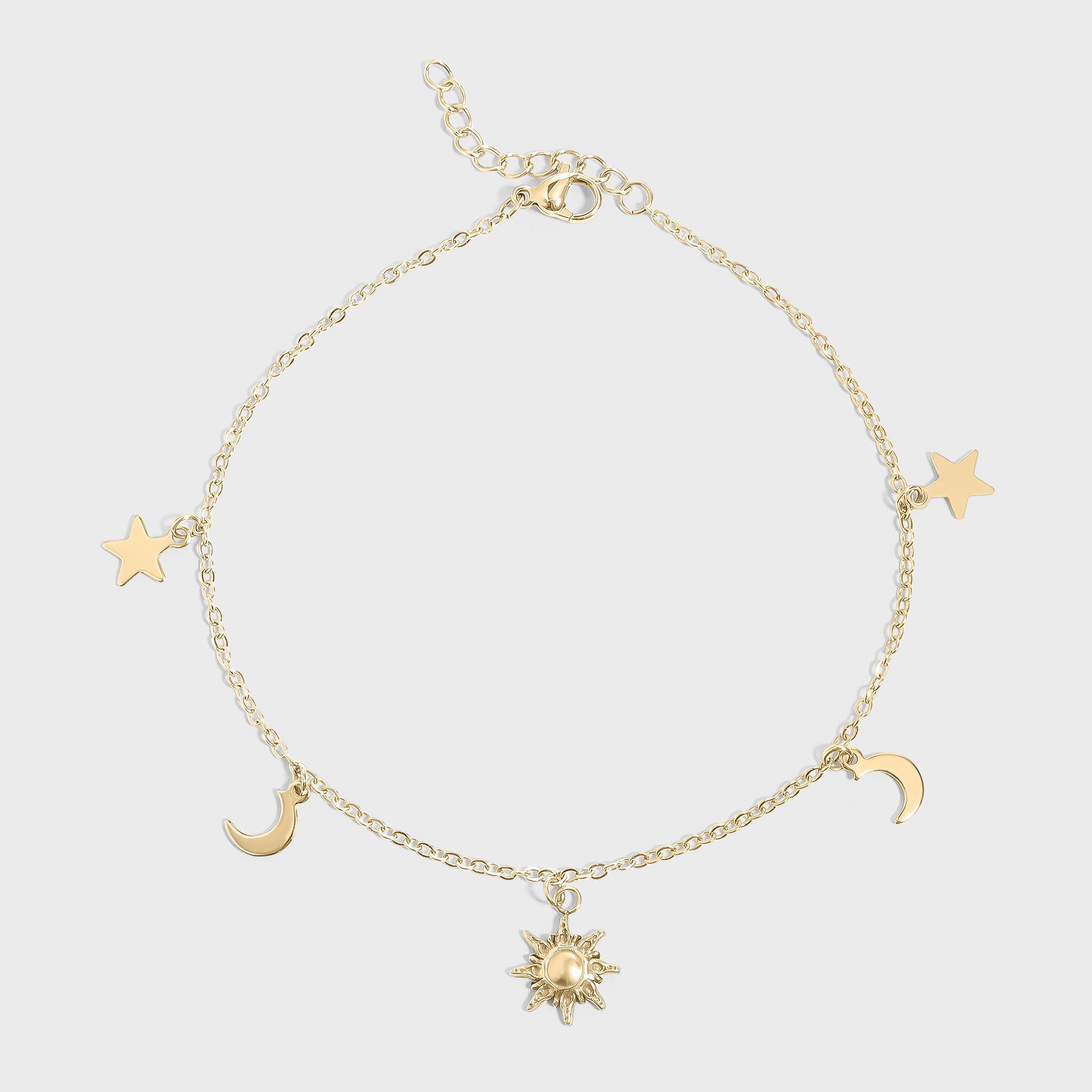 Moon and Star Charms Anklet