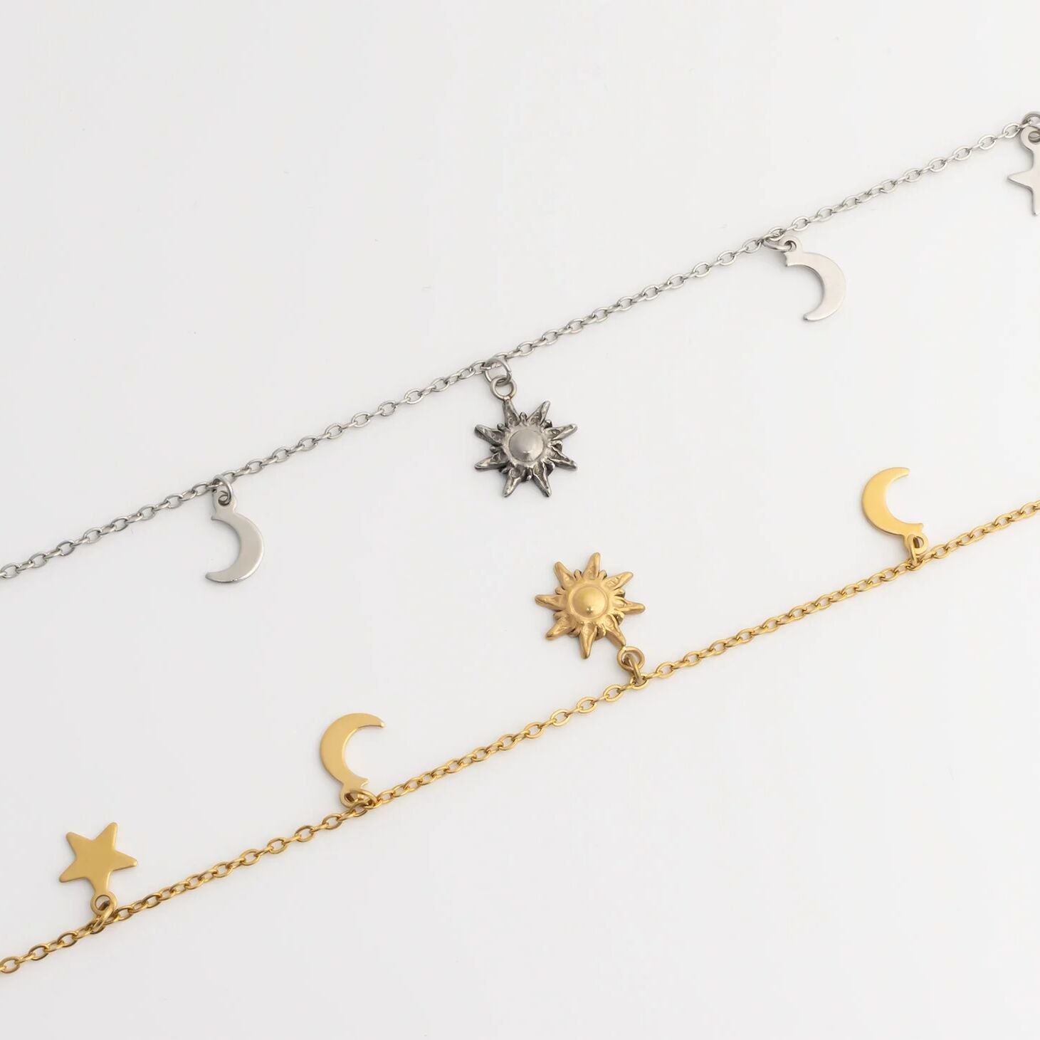 Moon and Star Charms Anklet