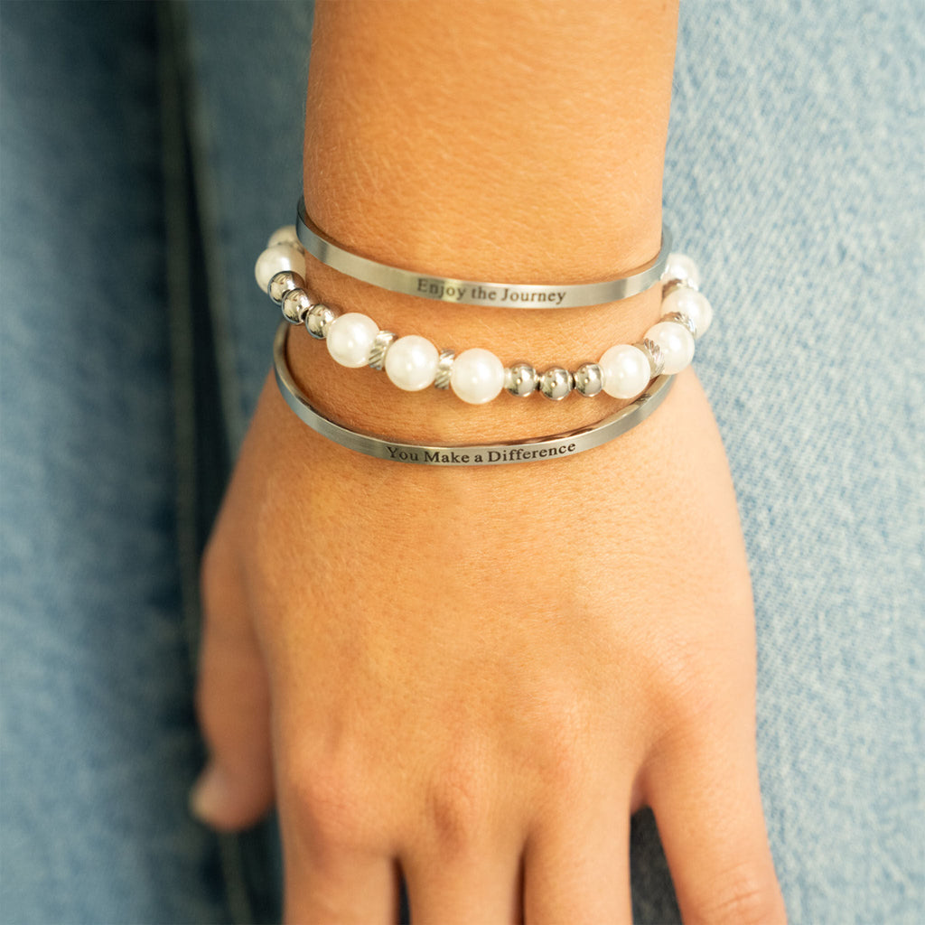 Alternating Satellite Pearl Beaded Bracelet