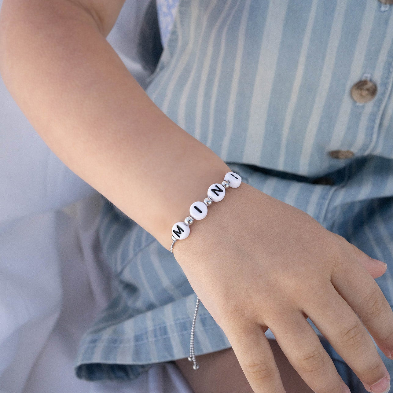 18K Gold PVD Stainless Steel "Mini" Adjustable Beaded Bracelet