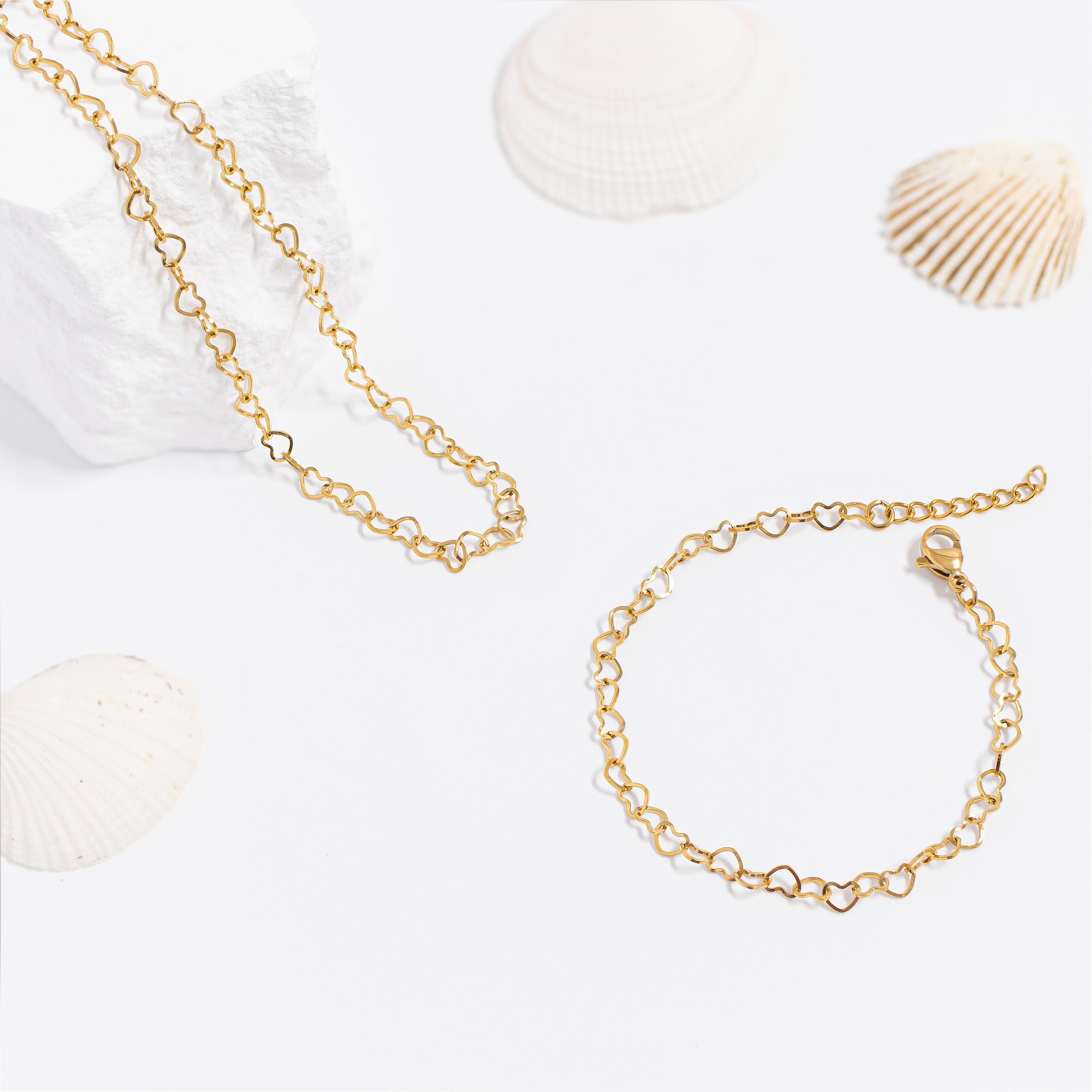 Linked Heart Chain Bracelet