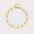 18K Gold PVD Stainless Steel Hammered Oval Chain Bracelet