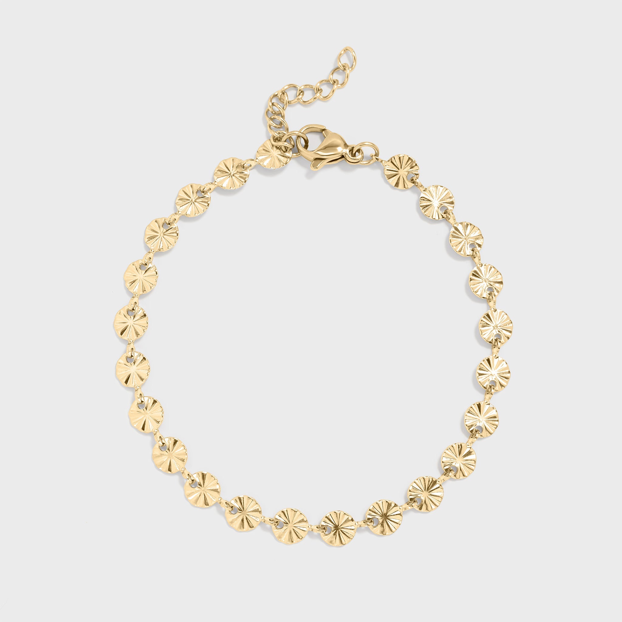 Gold Sunburst Chain Bracelet
