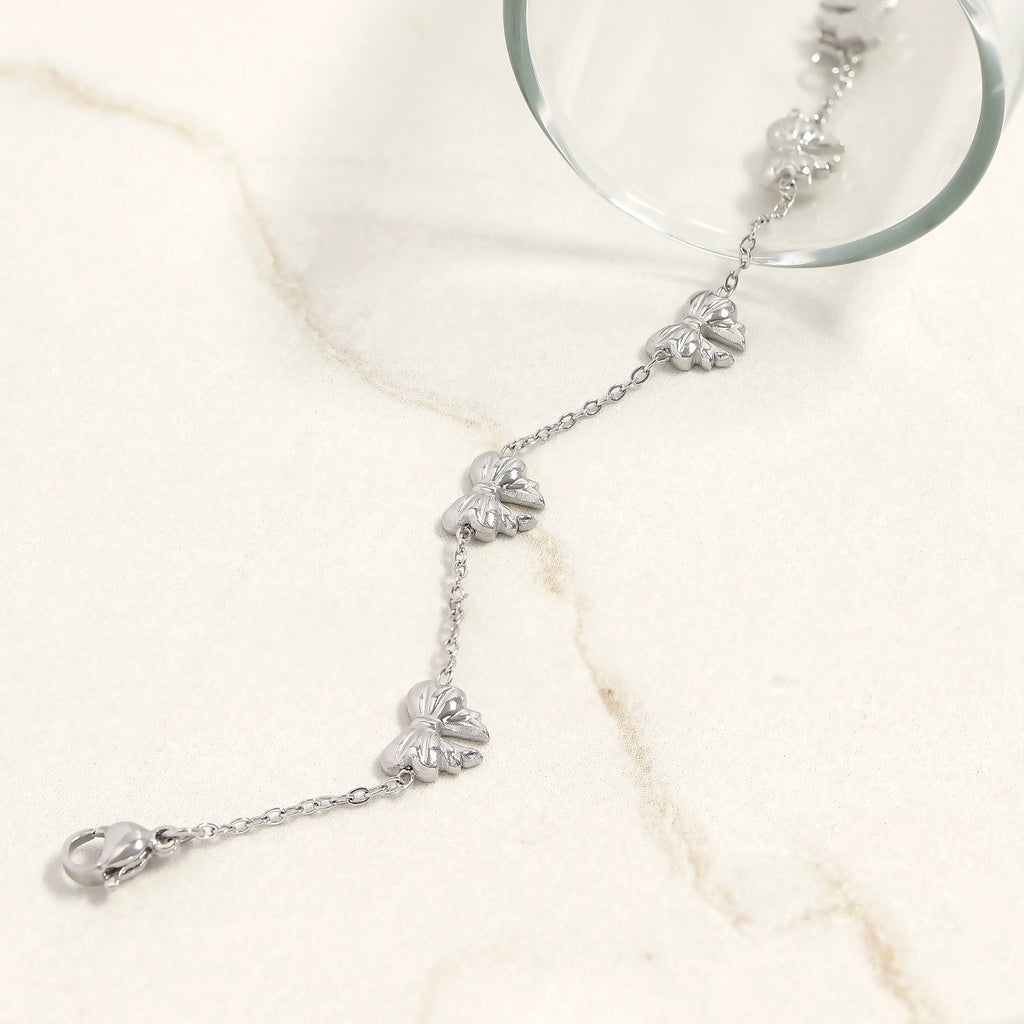Silver Bow Station Bracelet