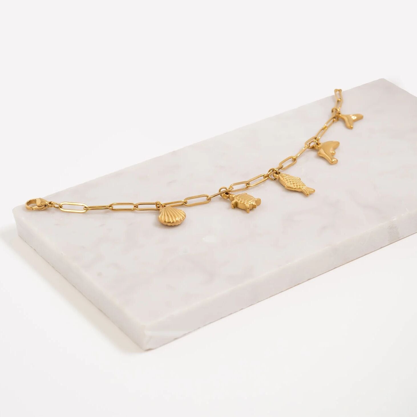 Gold Sea Vacation Charm Bracelet