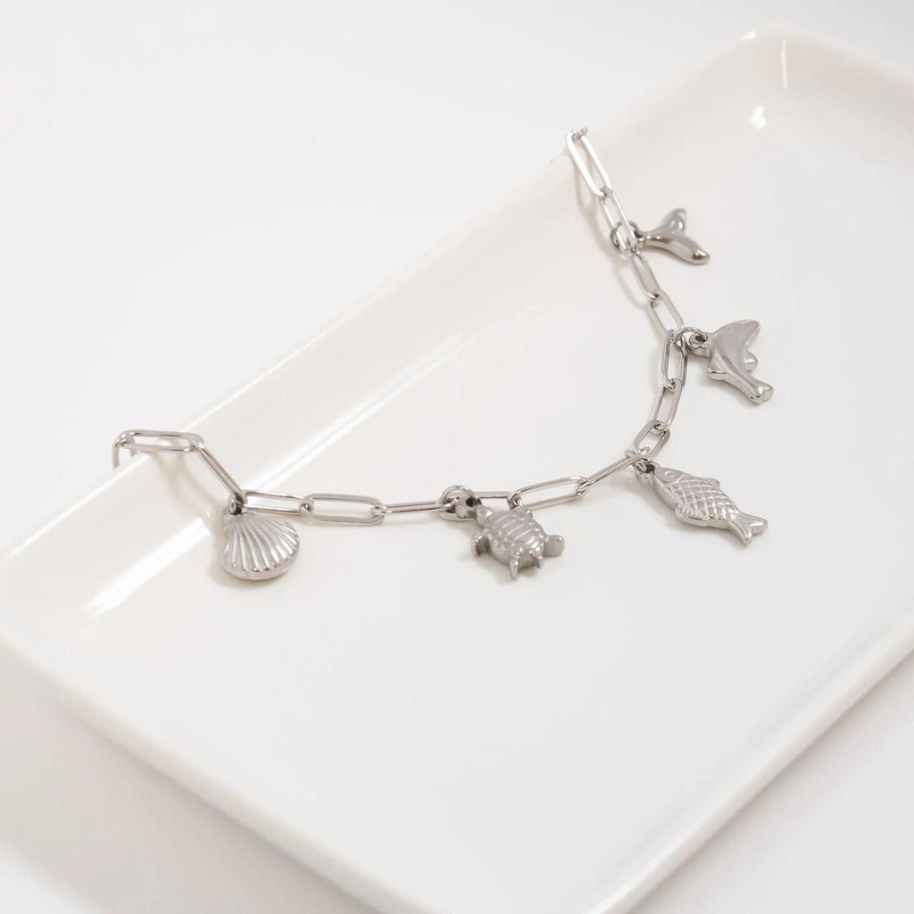 Silver Sea Vacation Charm Bracelet