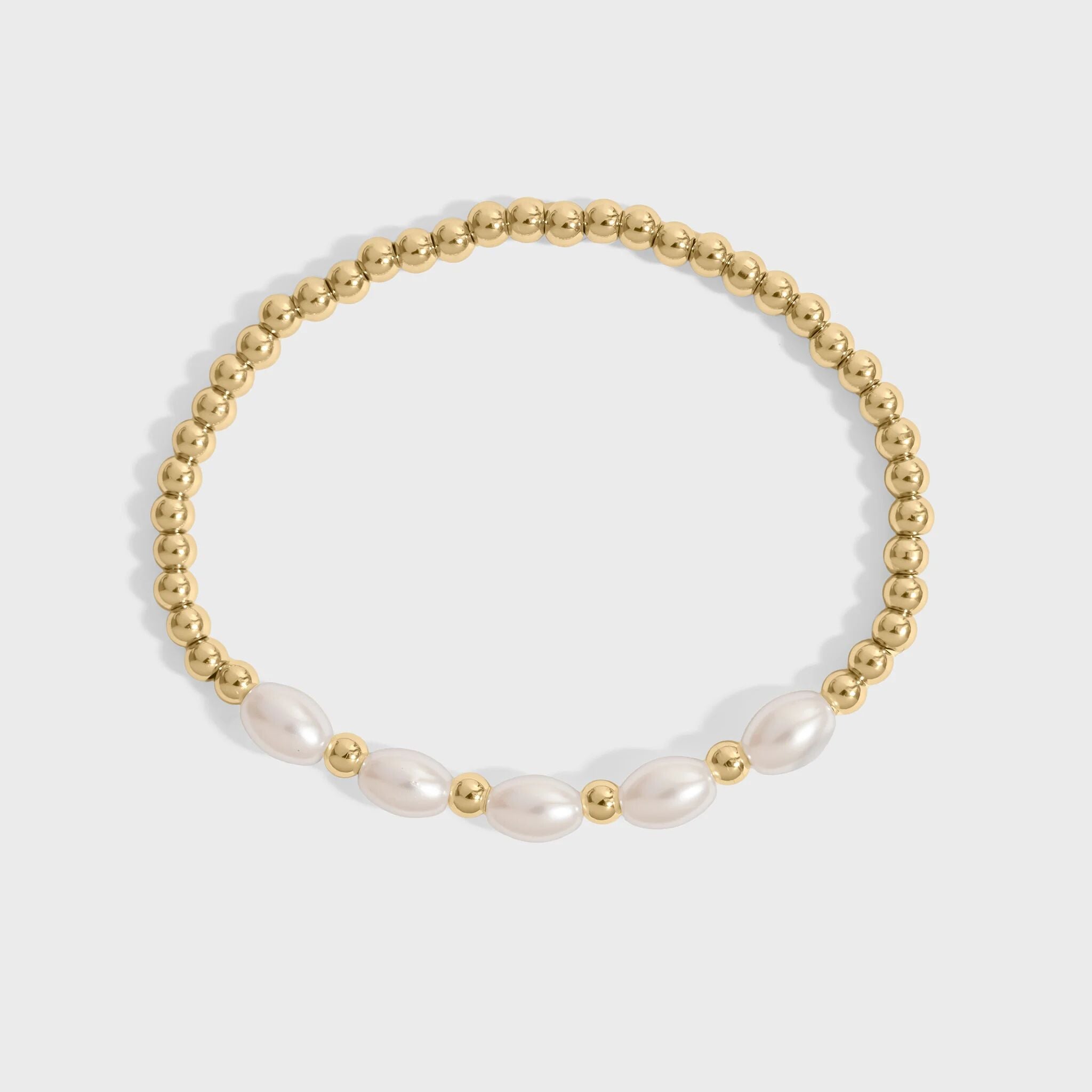 Oval Pearl Accented Beaded Bracelet