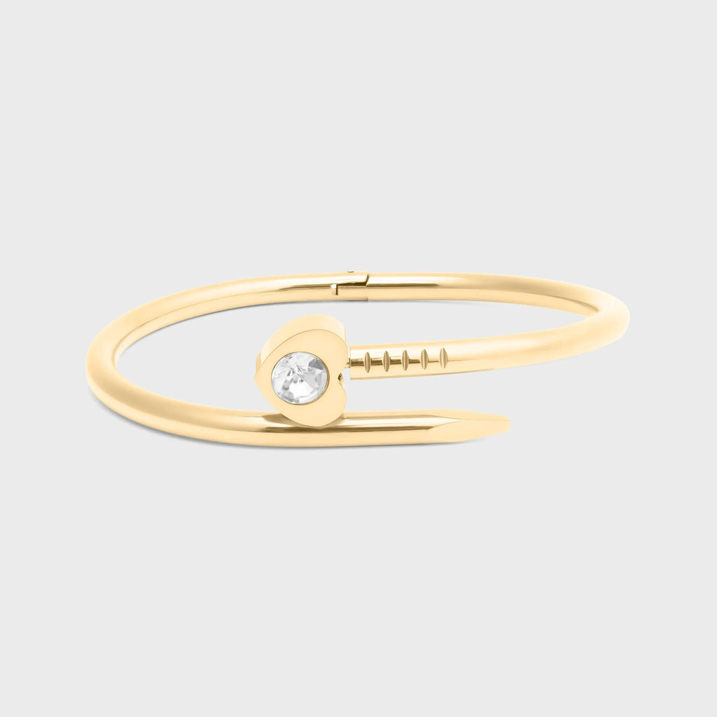 Heart with Stone Bangle Bracelet