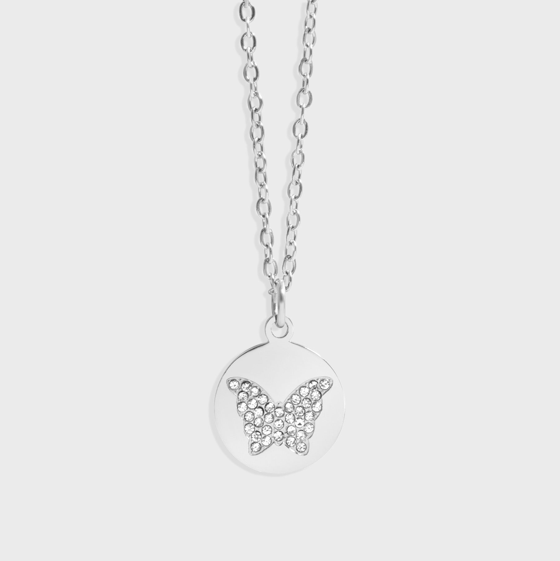 CZ Stone Butterfly Charm Necklace