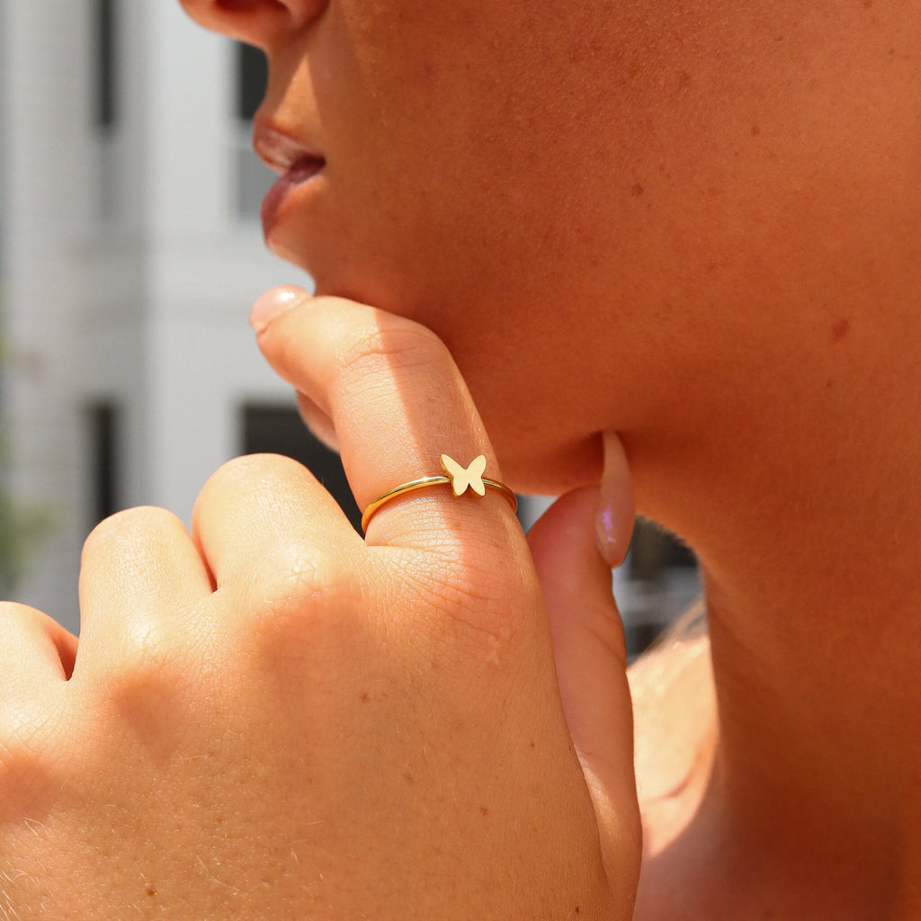 Gold Symbol Stacking Ring