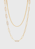 Curb & Paperclip Layered Necklace