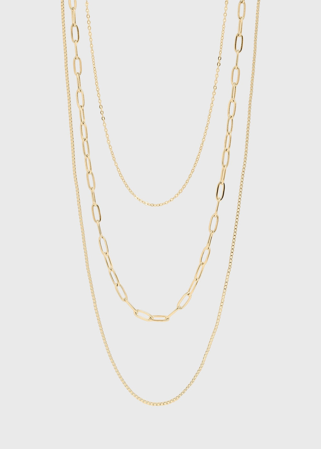 3 Chain Layered Necklace Set