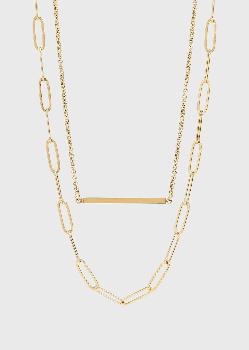 Paperclip & Bar Layered Necklace