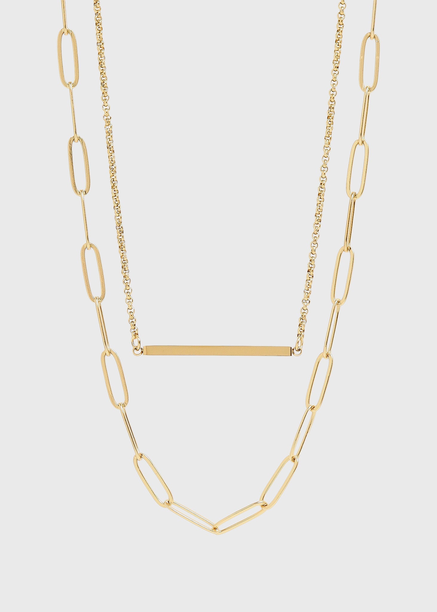 Paperclip & Bar Layered Necklace
